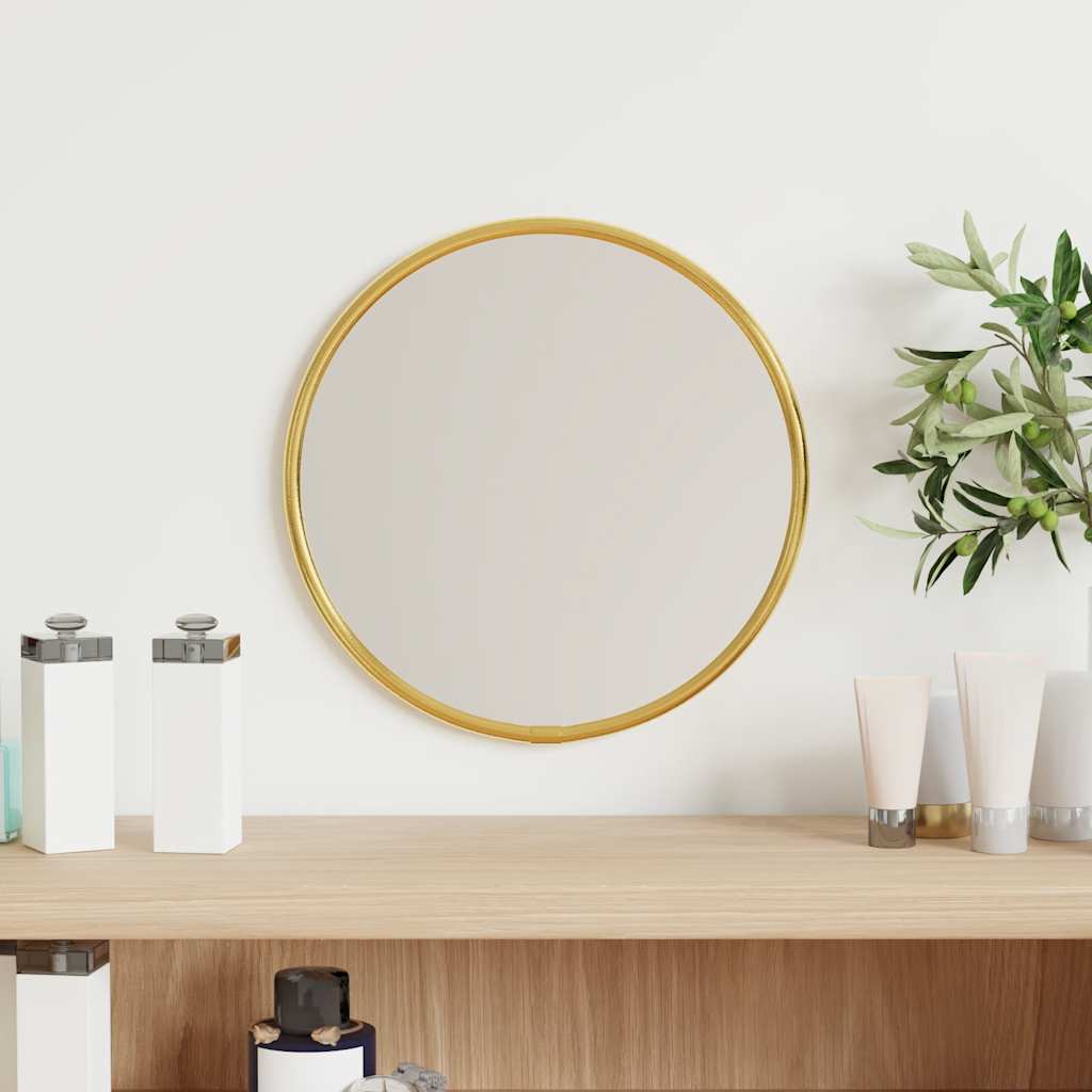 Wandspiegel rond Ø20 cm goudkleurig is nu te koop bij PeponiXL, paradijselijk wonen!