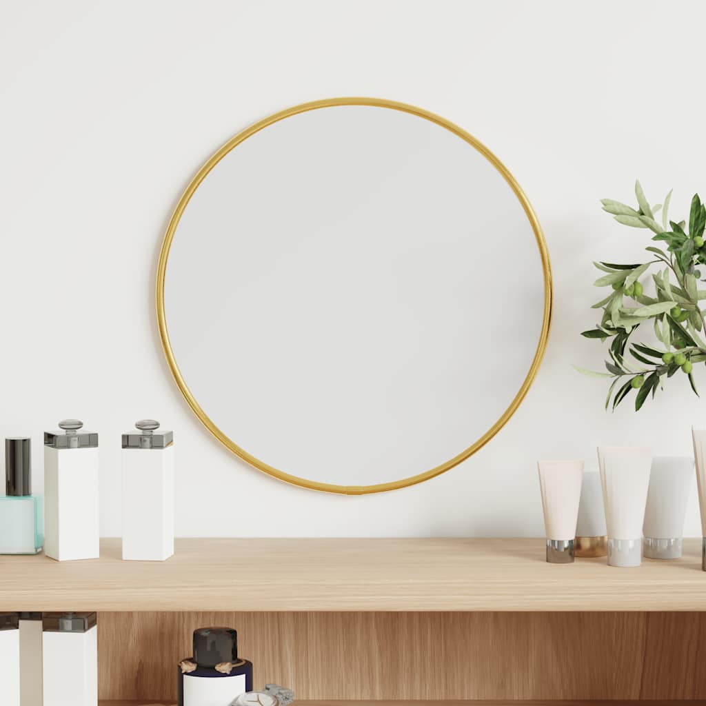 Wandspiegel rond Ø30 cm goudkleurig is nu te koop bij PeponiXL, paradijselijk wonen!