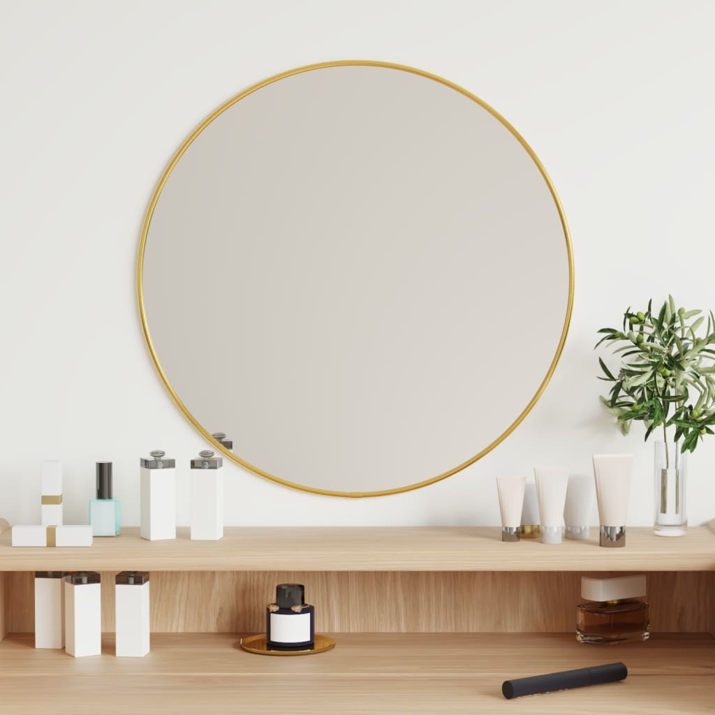 Wandspiegel rond Ø50 cm goudkleurig is nu te koop bij PeponiXL, paradijselijk wonen!