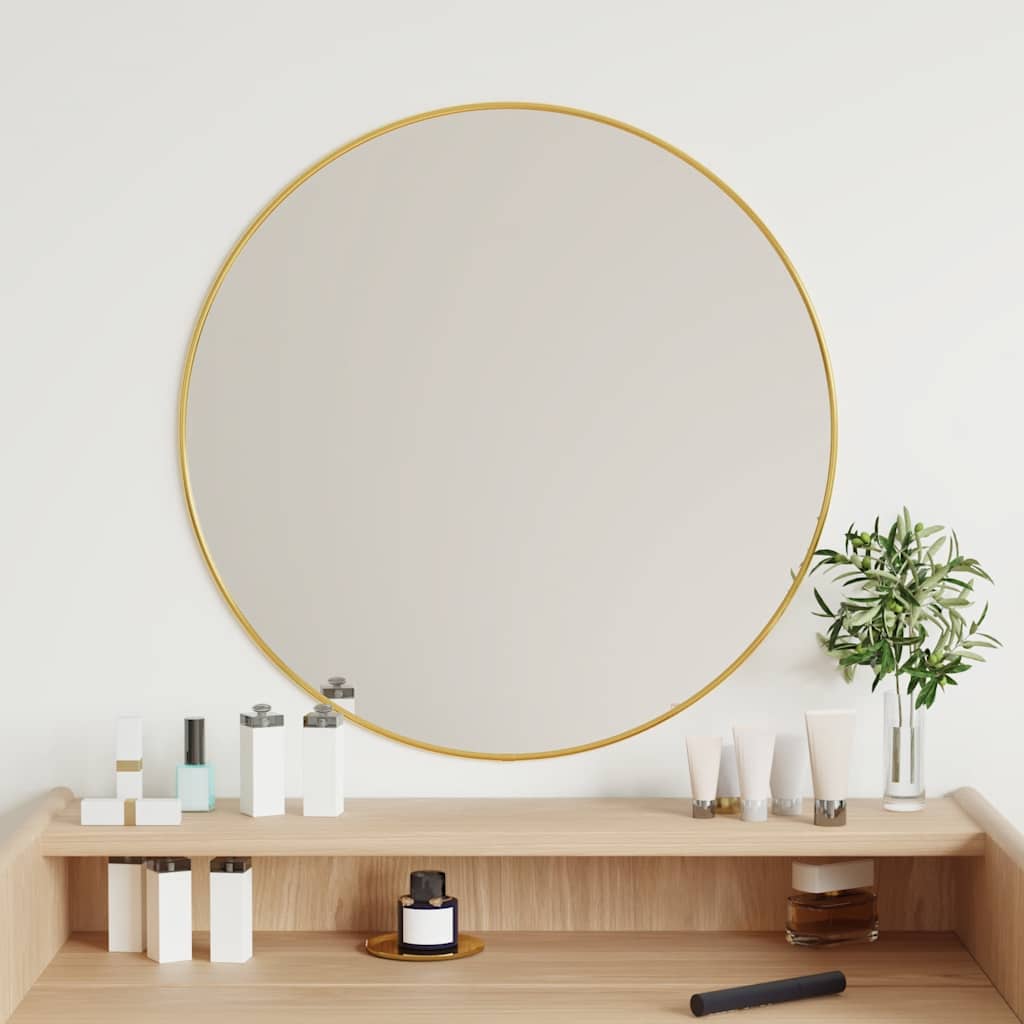 Wandspiegel rond Ø60 cm goudkleurig is nu te koop bij PeponiXL, paradijselijk wonen!