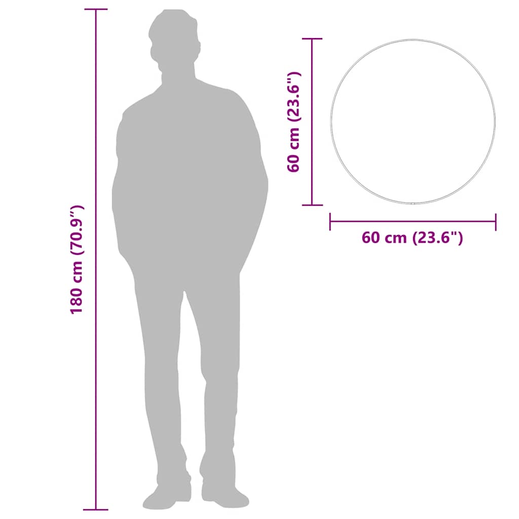 Wandspiegel rond Ø60 cm zwart is nu te koop bij PeponiXL, paradijselijk wonen!
