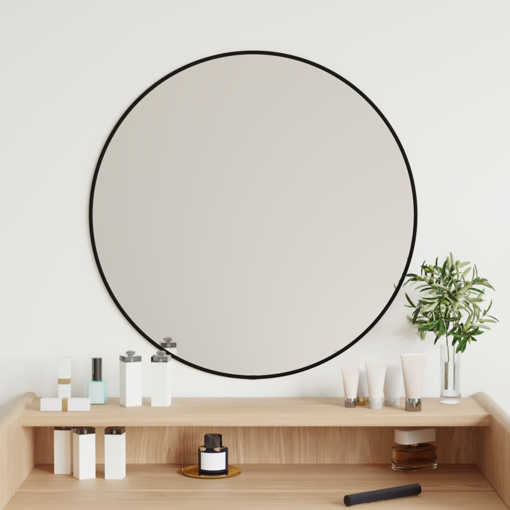 Wandspiegel rond Ø60 cm zwart is nu te koop bij PeponiXL, paradijselijk wonen!