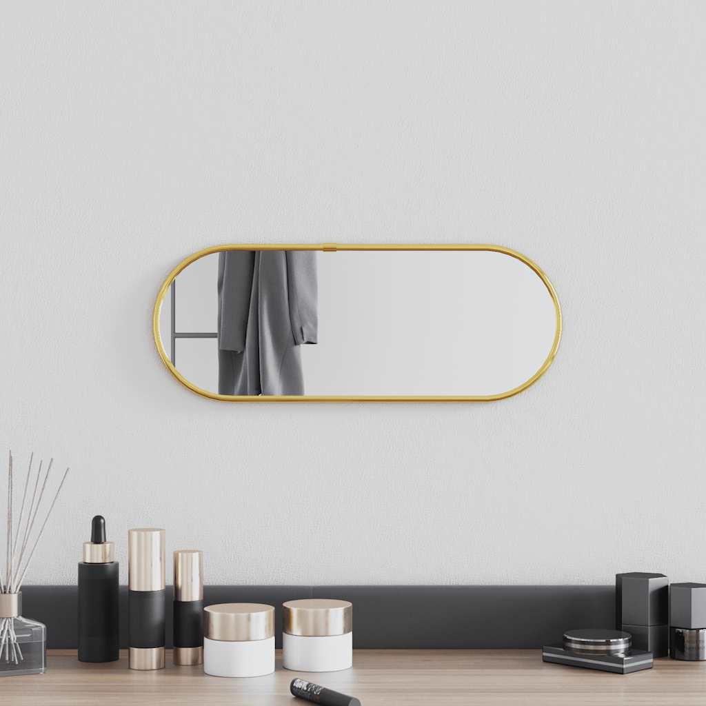 Wandspiegel 40x15 cm ovaal goudkleurig is nu te koop bij PeponiXL, paradijselijk wonen!