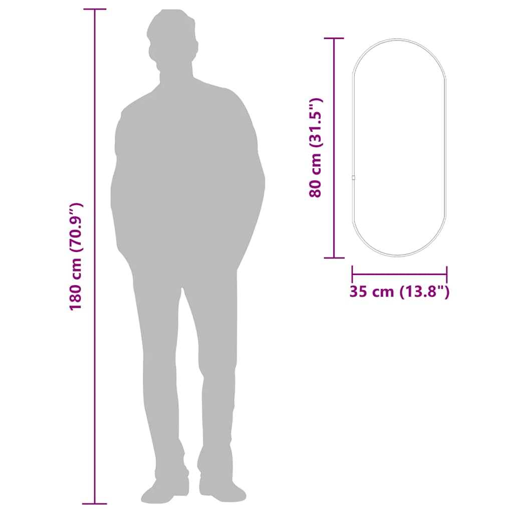 Wandspiegel 80x35 cm ovaal goudkleurig is nu te koop bij PeponiXL, paradijselijk wonen!