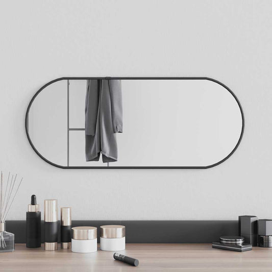 Wandspiegel 60x25 cm ovaal zwart is nu te koop bij PeponiXL, paradijselijk wonen!
