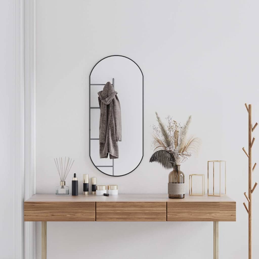Wandspiegel 90x40 cm ovaal zwart is nu te koop bij PeponiXL, paradijselijk wonen!