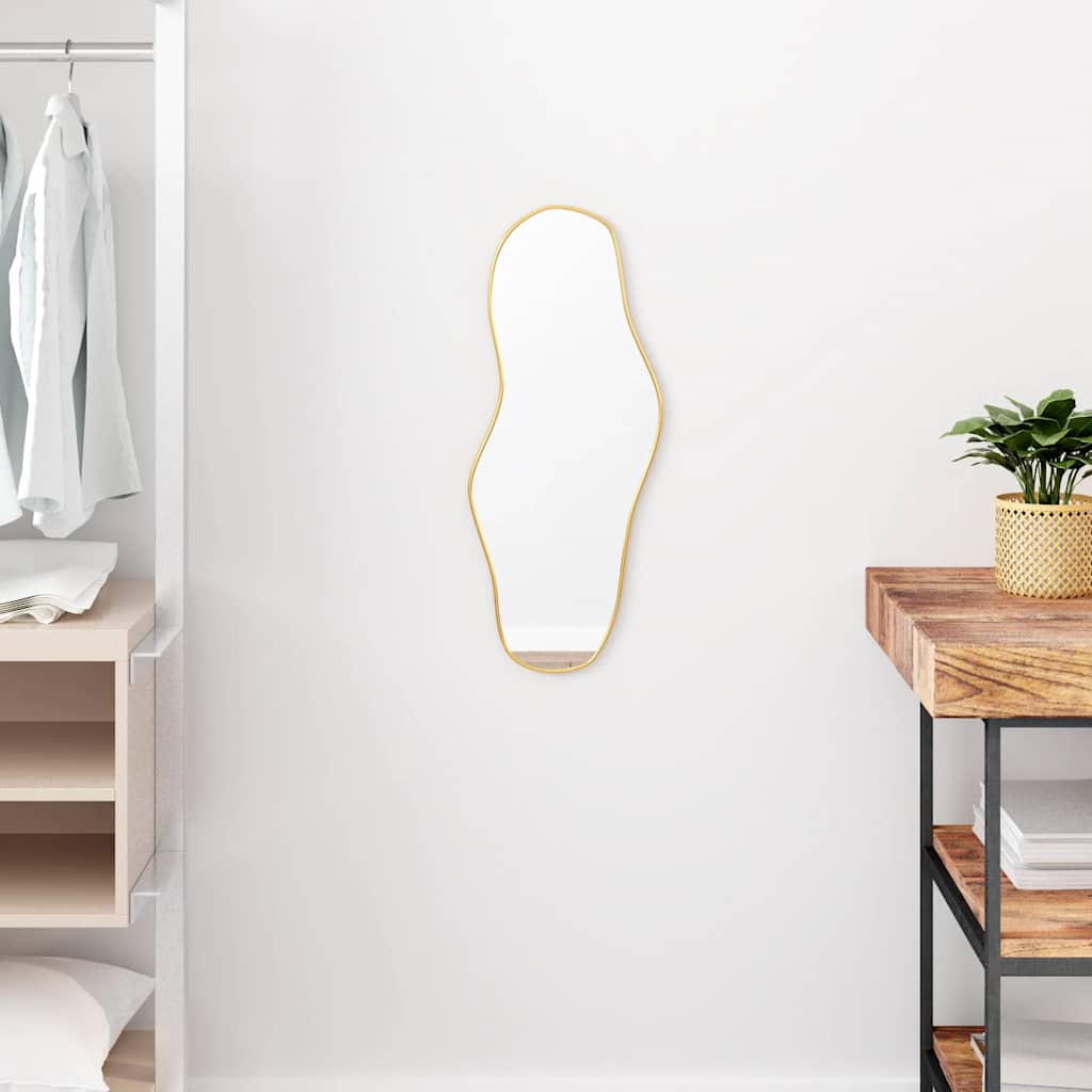 Wandspiegel 60x25 cm goudkleurig is nu te koop bij PeponiXL, paradijselijk wonen!