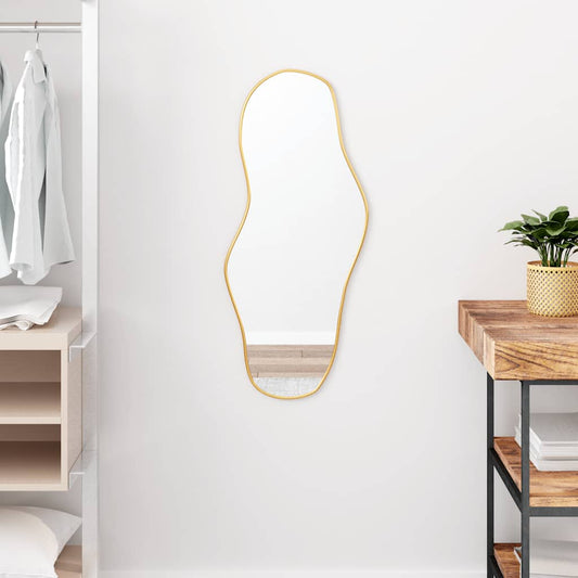 Wandspiegel 80x35 cm goudkleurig is nu te koop bij PeponiXL, paradijselijk wonen!
