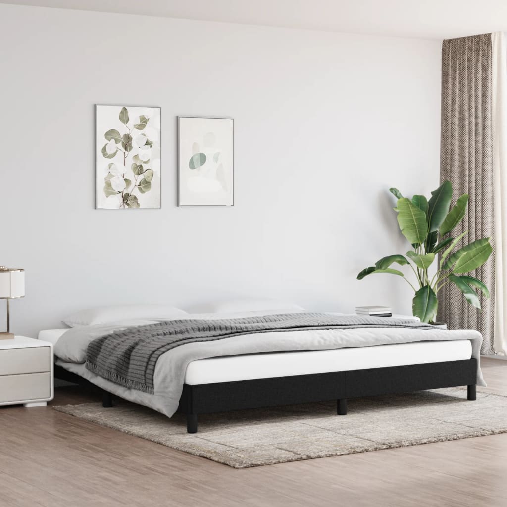 Bedframe zonder matras stof zwart 200x200 cm is nu te koop bij PeponiXL, paradijselijk wonen!