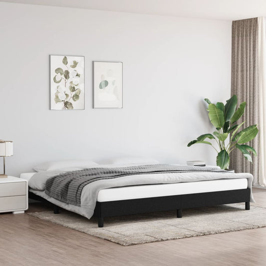 Bedframe zonder matras stof zwart 200x200 cm is nu te koop bij PeponiXL, paradijselijk wonen!