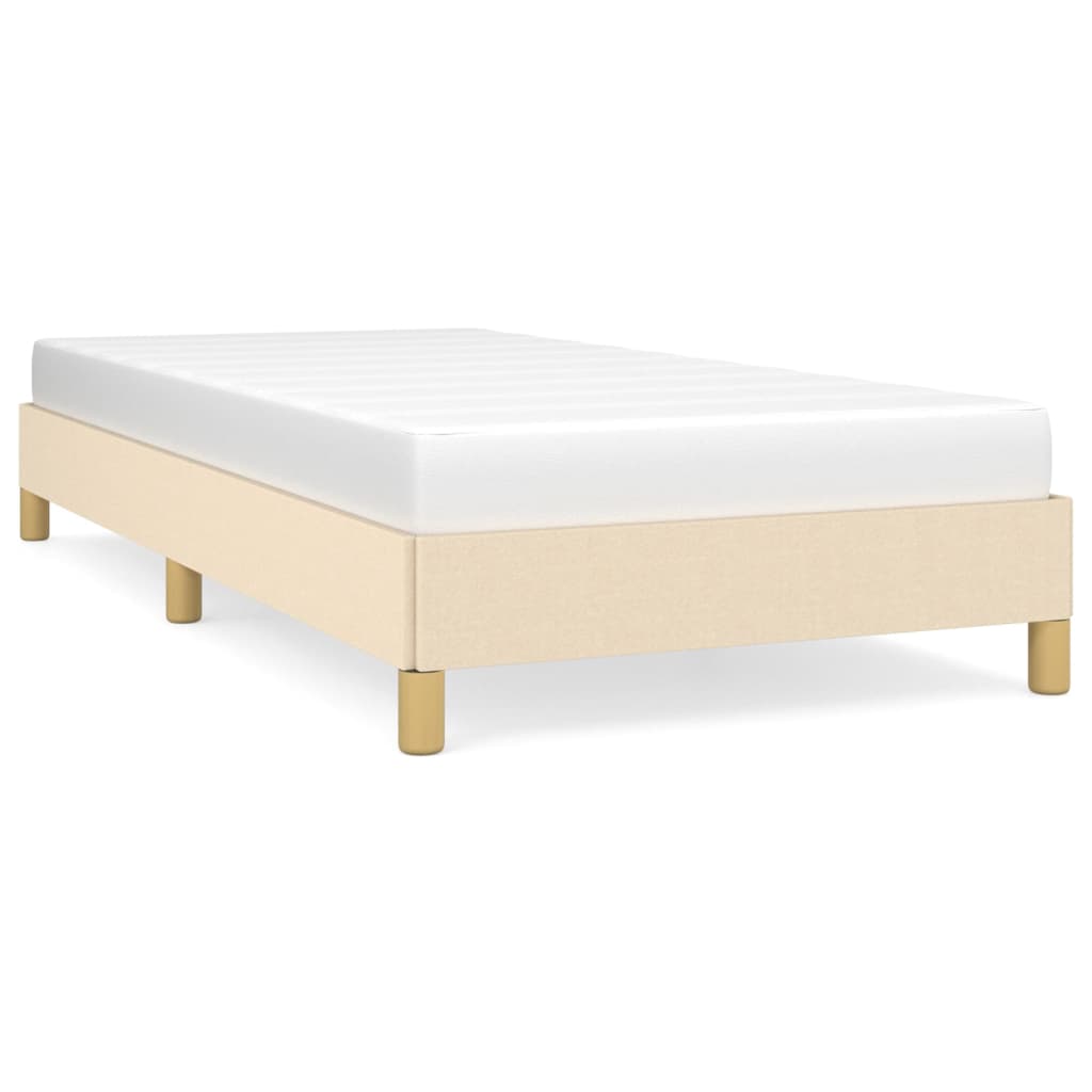 Bedframe zonder matras 80x200 cm stof crèmekleurig is nu te koop bij PeponiXL, paradijselijk wonen!