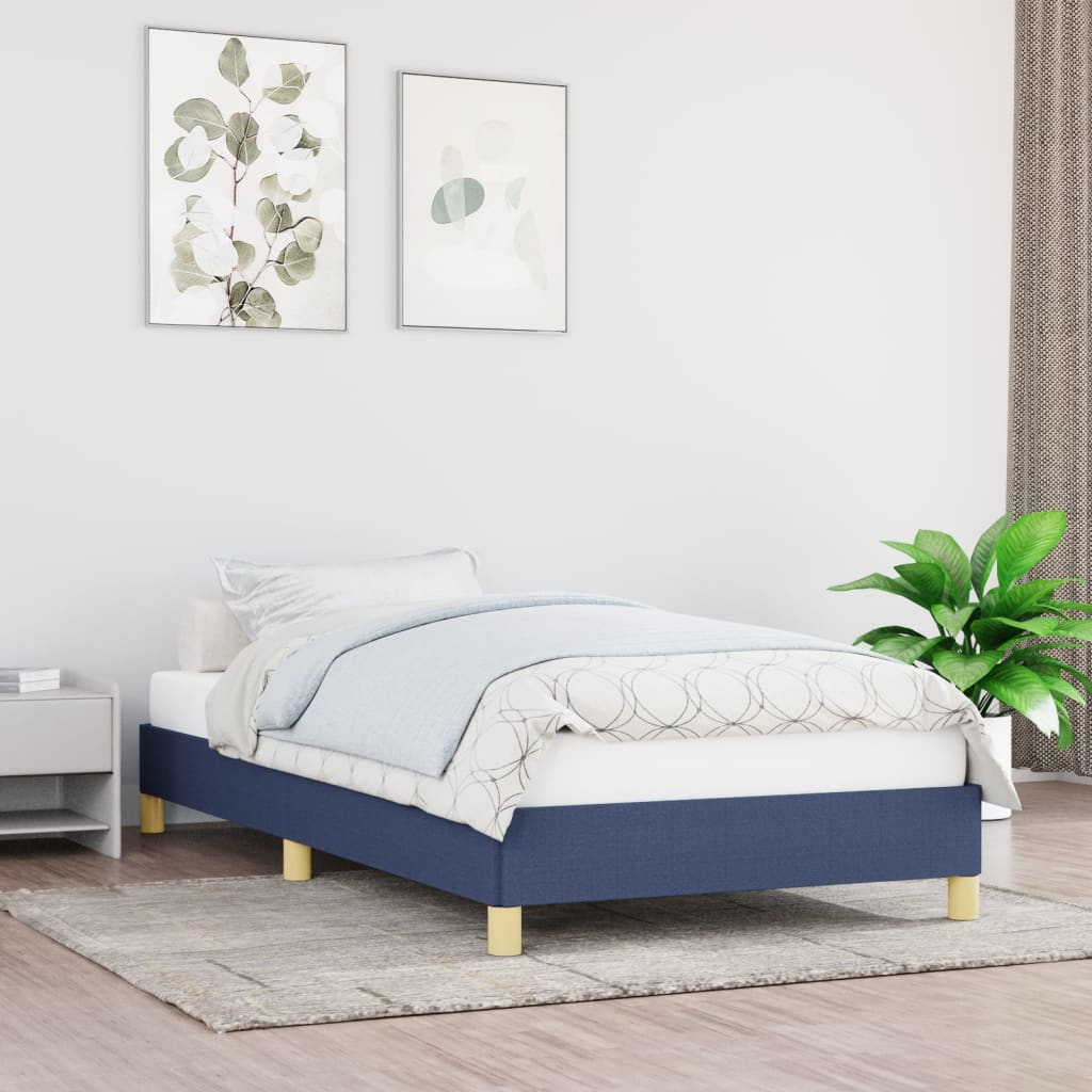 Bedframe zonder matras 90x190 cm stof blauw is nu te koop bij PeponiXL, paradijselijk wonen!