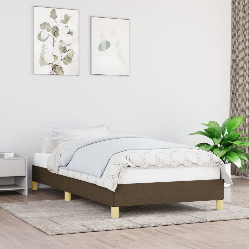 Bedframe zonder matras 100x200 cm stof donkerbruin is nu te koop bij PeponiXL, paradijselijk wonen!