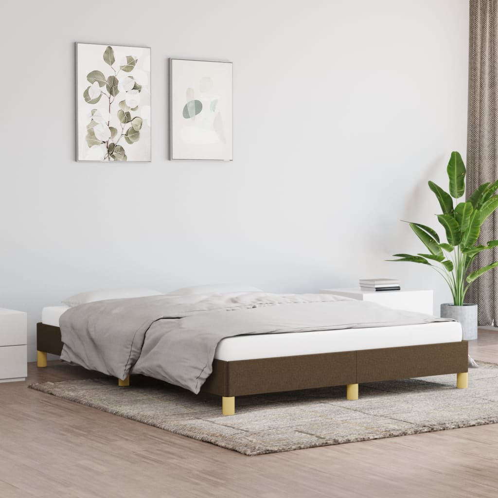 Bedframe zonder matras stof donkerbruin 160x200 cm is nu te koop bij PeponiXL, paradijselijk wonen!