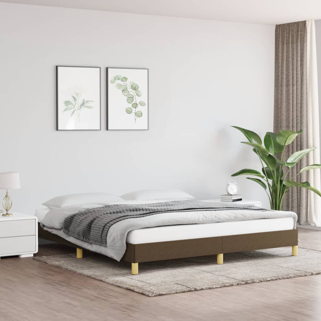 Bedframe zonder matras stof donkerbruin 180x200 cm is nu te koop bij PeponiXL, paradijselijk wonen!