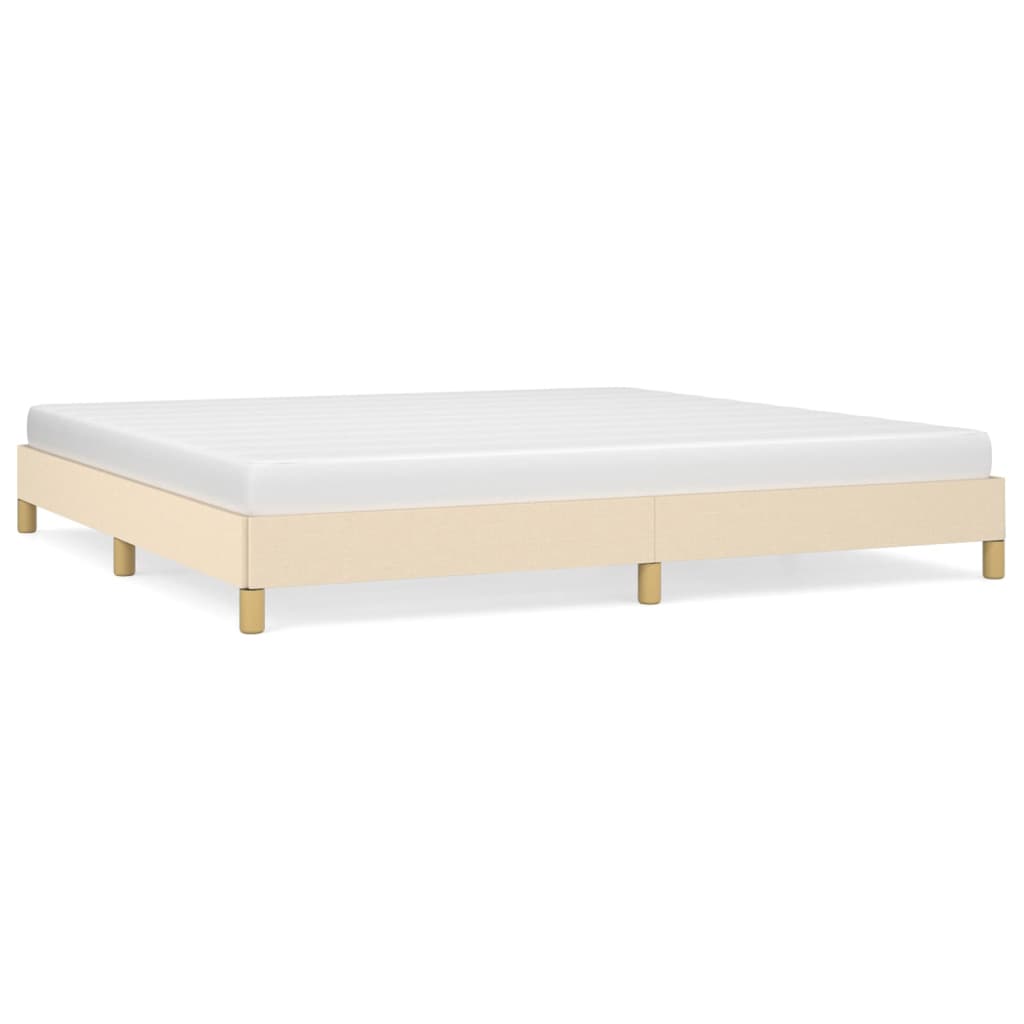 Bedframe zonder matras stof crèmekleurig 200x200 cm is nu te koop bij PeponiXL, paradijselijk wonen!