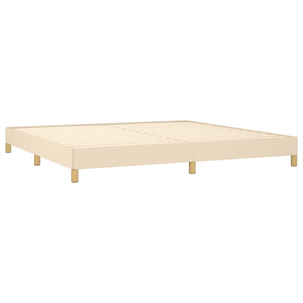 Bedframe zonder matras stof crèmekleurig 200x200 cm is nu te koop bij PeponiXL, paradijselijk wonen!