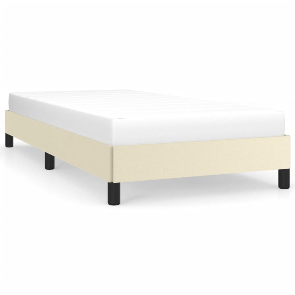Bedframe kunstleer crèmekleurig 90x190 cm is nu te koop bij PeponiXL, paradijselijk wonen!