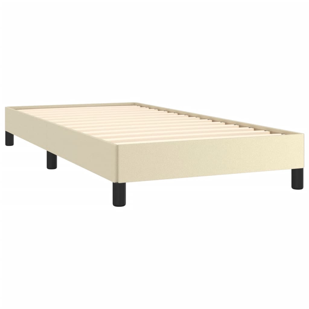 Bedframe kunstleer crèmekleurig 90x190 cm is nu te koop bij PeponiXL, paradijselijk wonen!