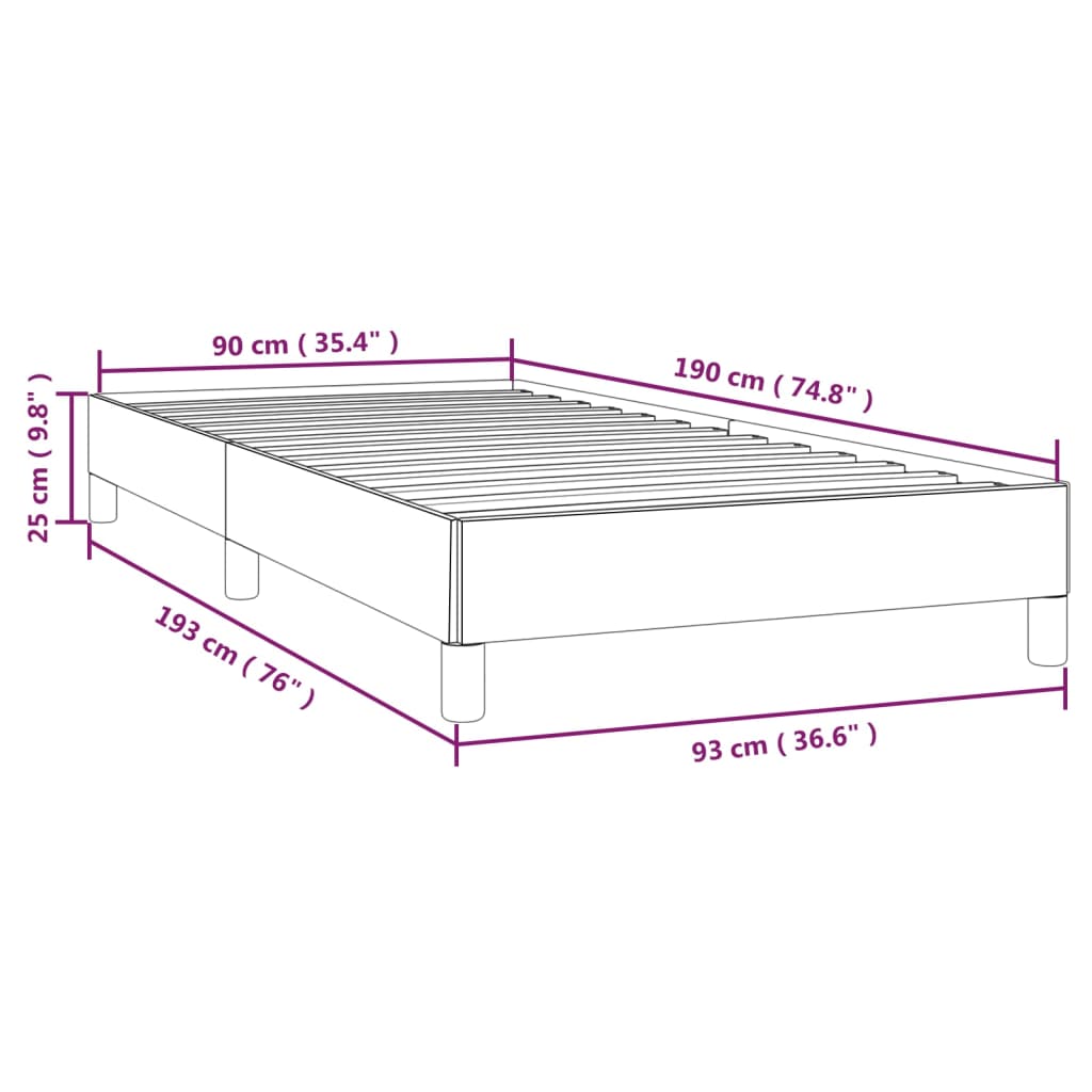 Bedframe kunstleer crèmekleurig 90x190 cm is nu te koop bij PeponiXL, paradijselijk wonen!