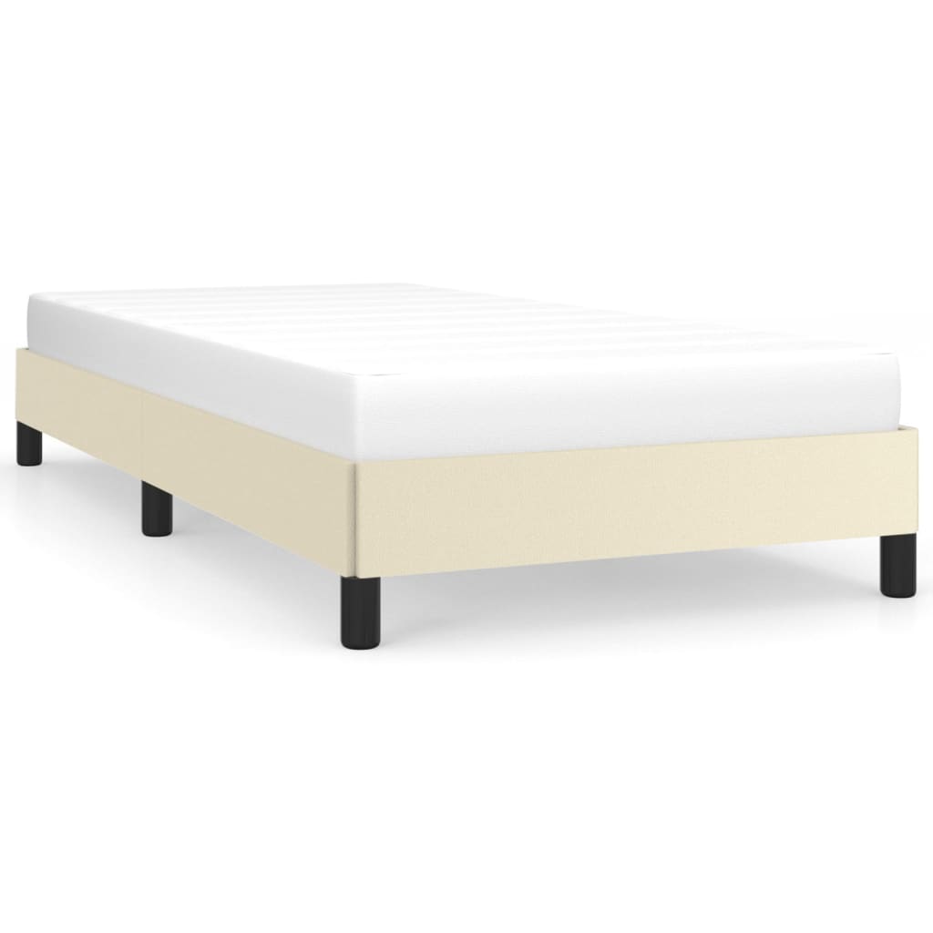 Bedframe kunstleer crèmekleurig 90x200 cm is nu te koop bij PeponiXL, paradijselijk wonen!