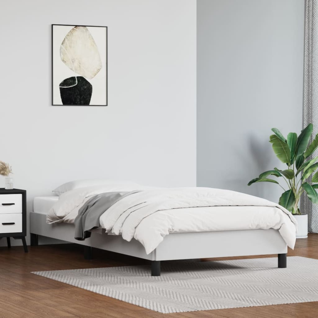 Bedframe kunstleer wit 100x200 cm is nu te koop bij PeponiXL, paradijselijk wonen!