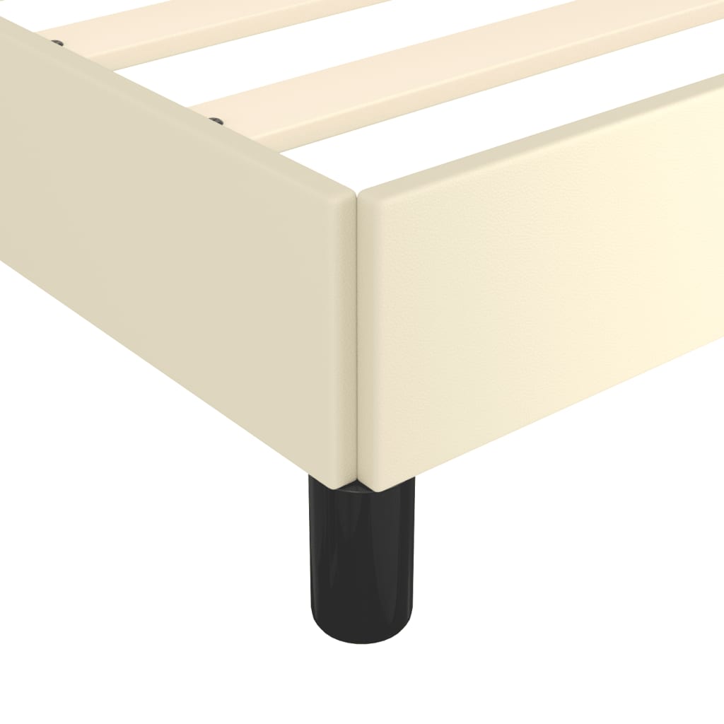 Bedframe kunstleer crèmekleurig 100x200 cm is nu te koop bij PeponiXL, paradijselijk wonen!
