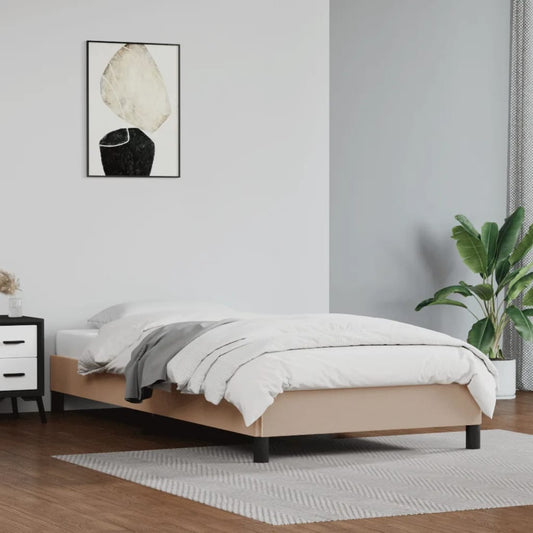 Bedframe kunstleer cappuccinokleurig 100x200 cm is nu te koop bij PeponiXL, paradijselijk wonen!