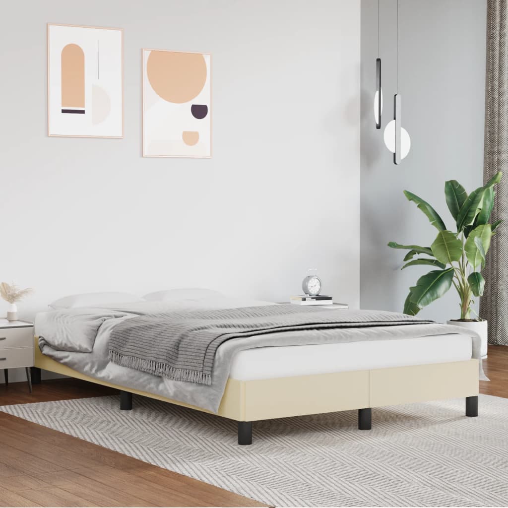 Bedframe kunstleer crèmekleurig 120x200 cm is nu te koop bij PeponiXL, paradijselijk wonen!