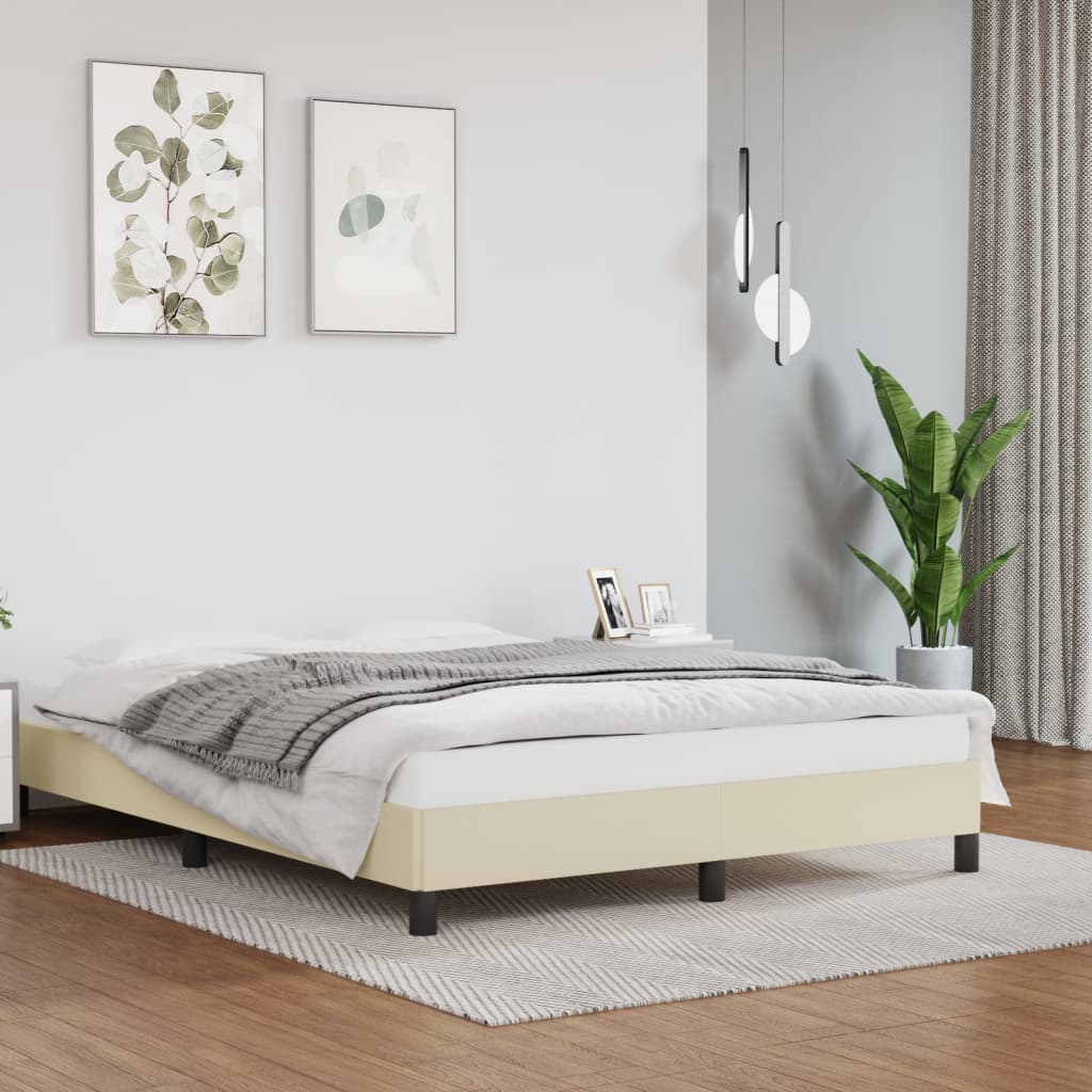 Bedframe kunstleer crèmekleurig 140x190 cm is nu te koop bij PeponiXL, paradijselijk wonen!
