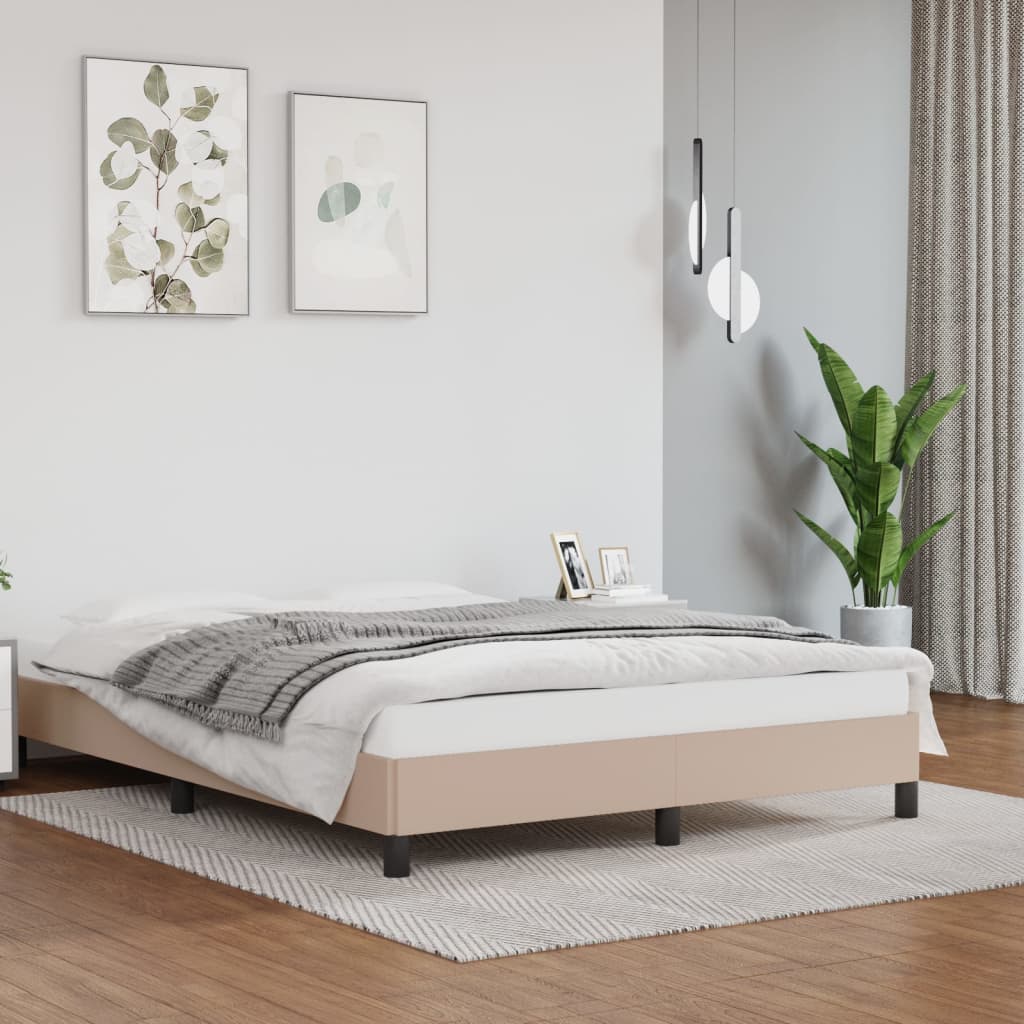 Bedframe kunstleer cappuccinokleurig 140x200 cm is nu te koop bij PeponiXL, paradijselijk wonen!