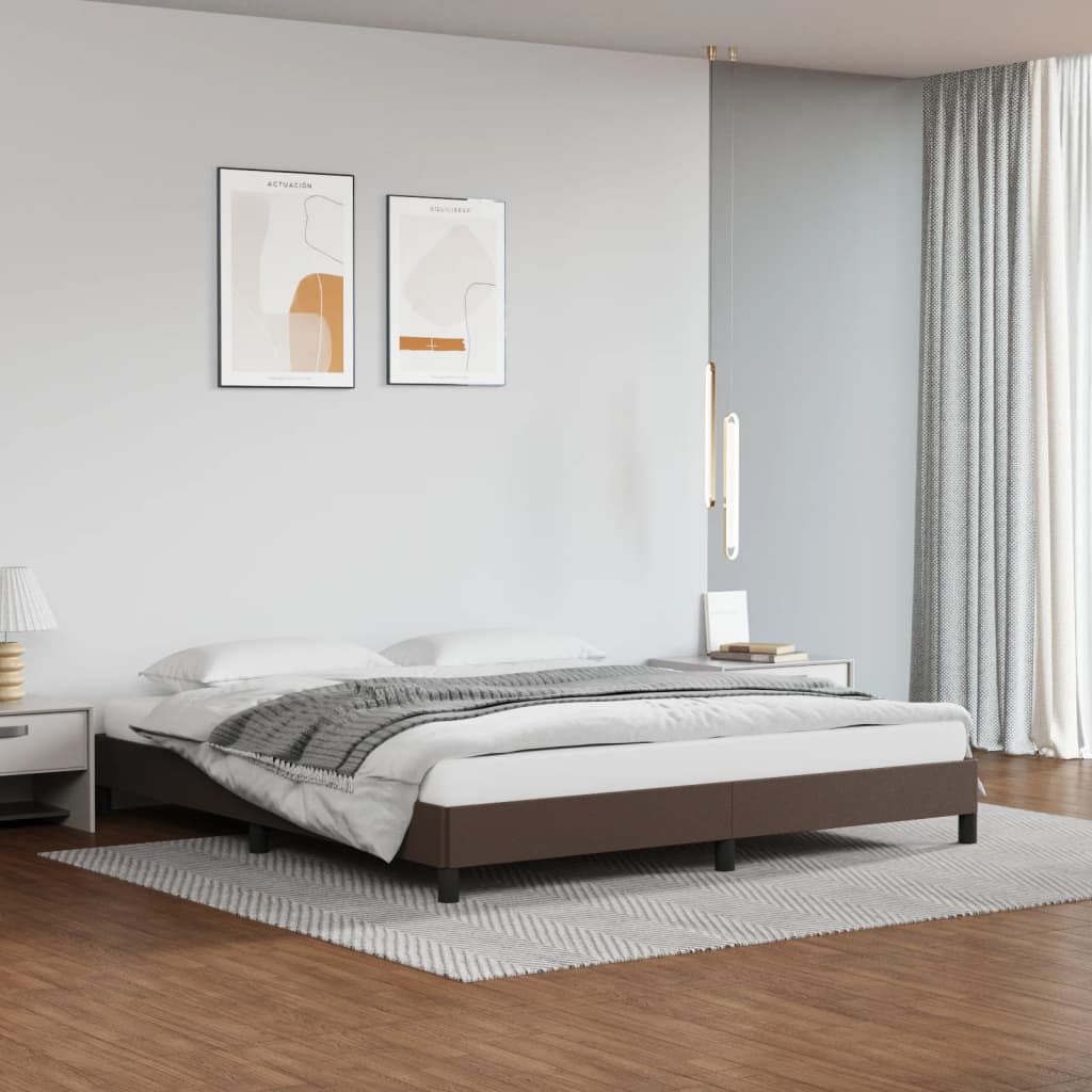Bedframe kunstleer bruin 180x200 cm is nu te koop bij PeponiXL, paradijselijk wonen!