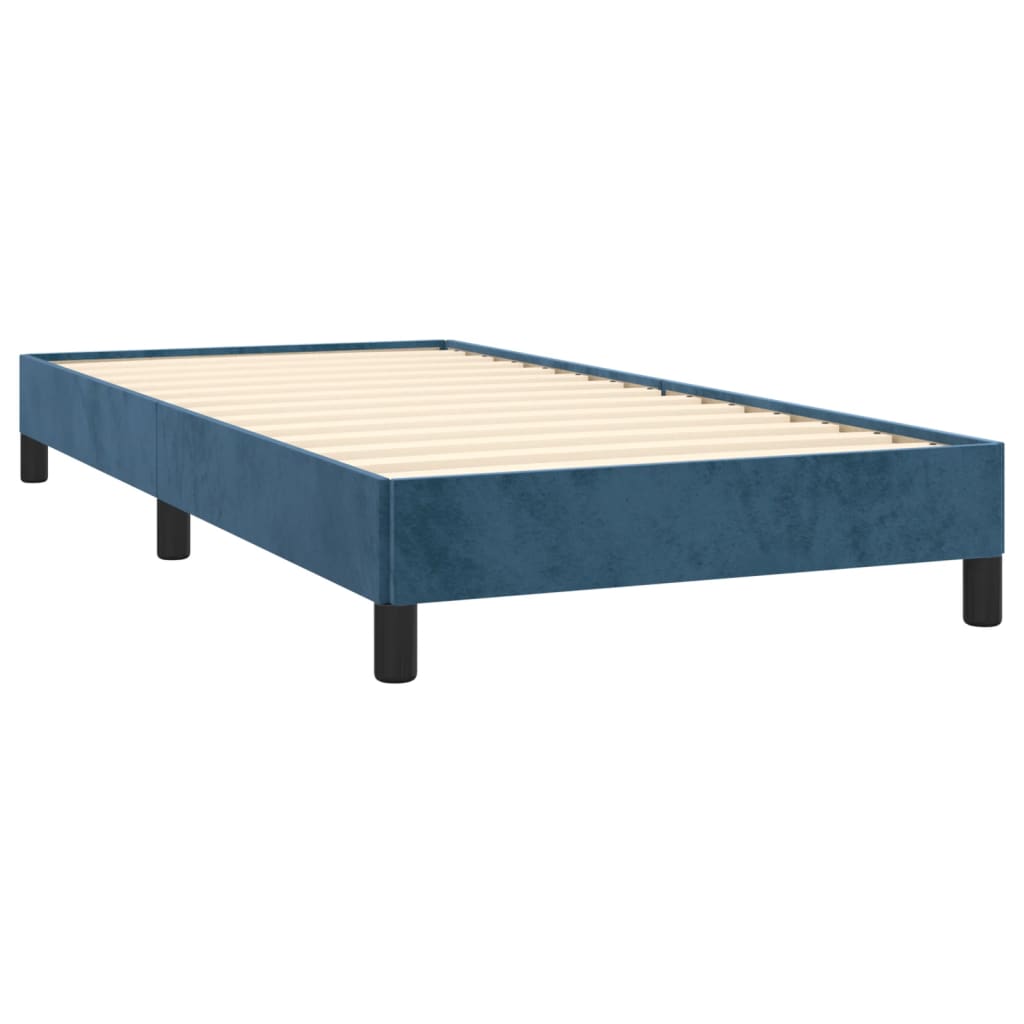 Bedframe zonder matras 90x190 cm fluweel donkerblauw is nu te koop bij PeponiXL, paradijselijk wonen!