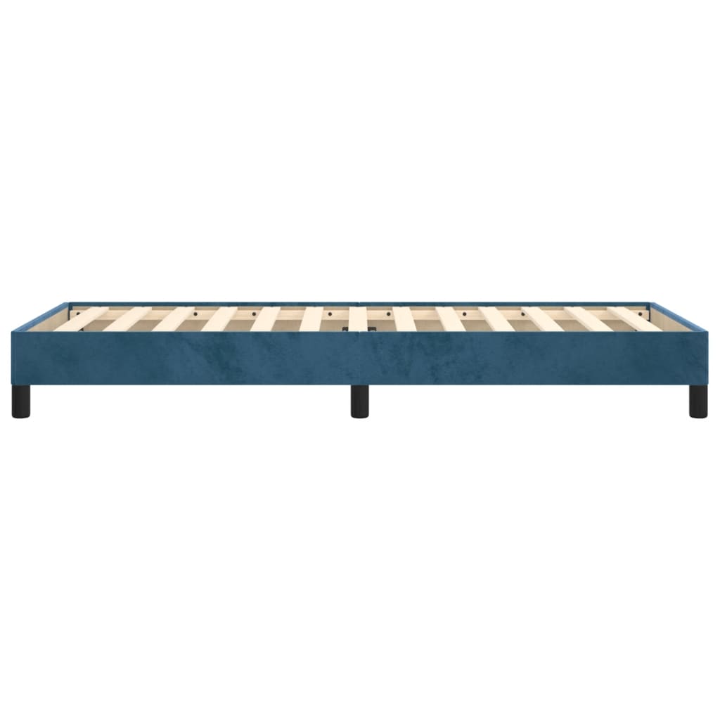 Bedframe zonder matras 90x190 cm fluweel donkerblauw is nu te koop bij PeponiXL, paradijselijk wonen!