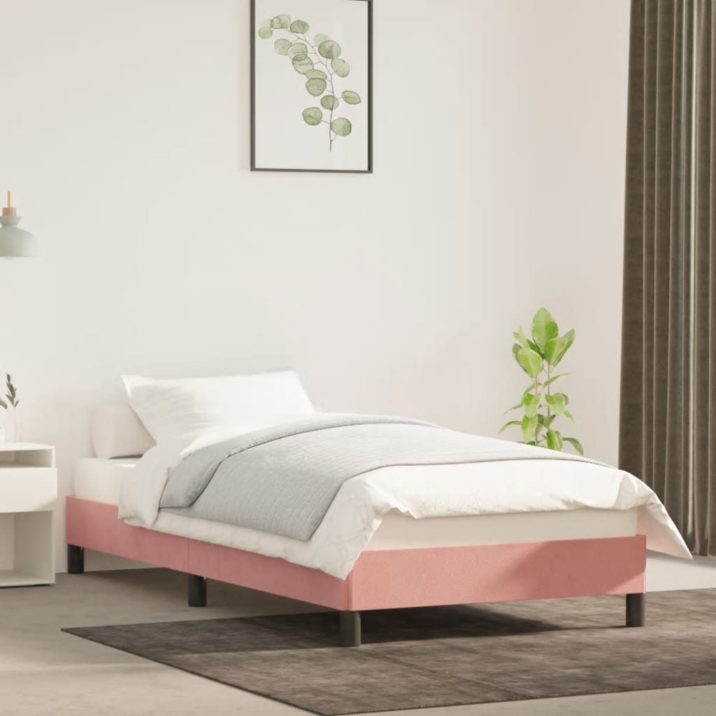 Bedframe fluweel roze 90x190 cm is nu te koop bij PeponiXL, paradijselijk wonen!