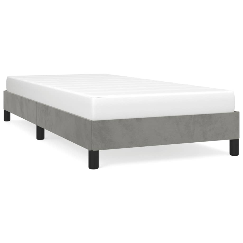 Bedframe zonder matras 100x200 cm fluweel lichtgrijs is nu te koop bij PeponiXL, paradijselijk wonen!