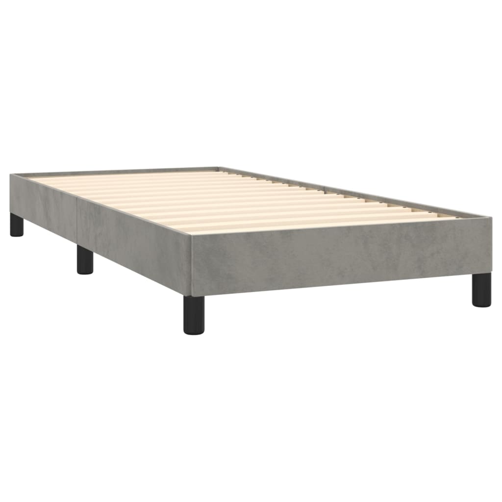 Bedframe zonder matras 100x200 cm fluweel lichtgrijs is nu te koop bij PeponiXL, paradijselijk wonen!