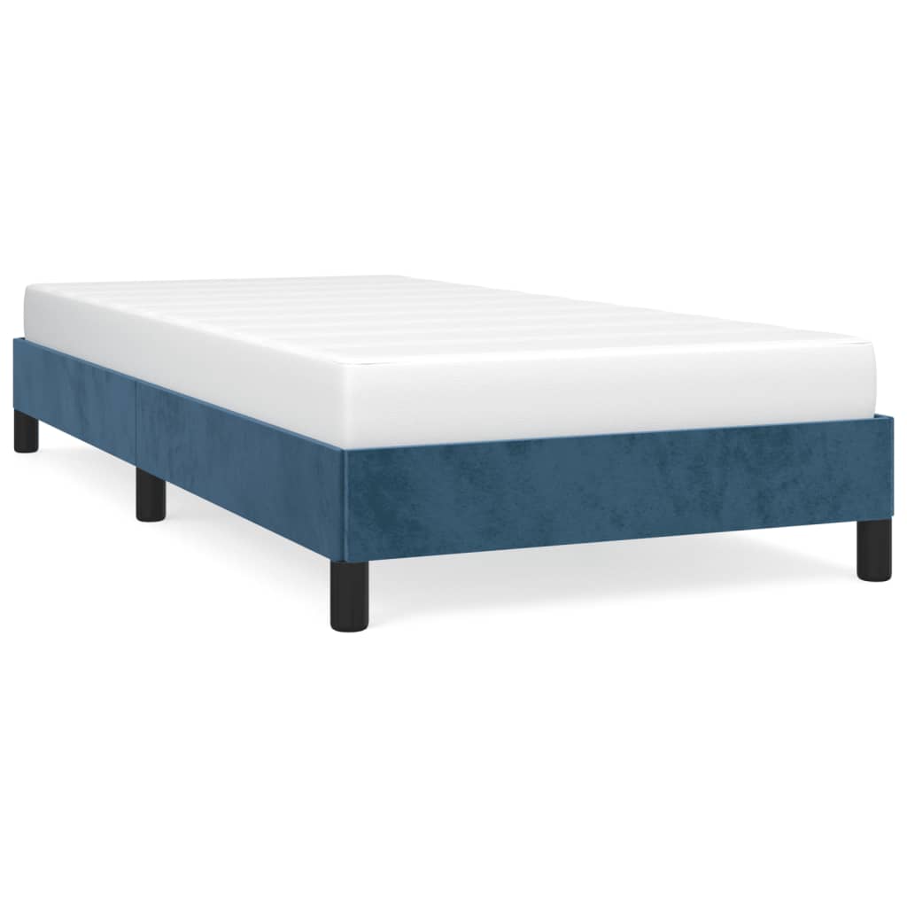 Bedframe zonder matras 100x200 cm fluweel donkerblauw is nu te koop bij PeponiXL, paradijselijk wonen!