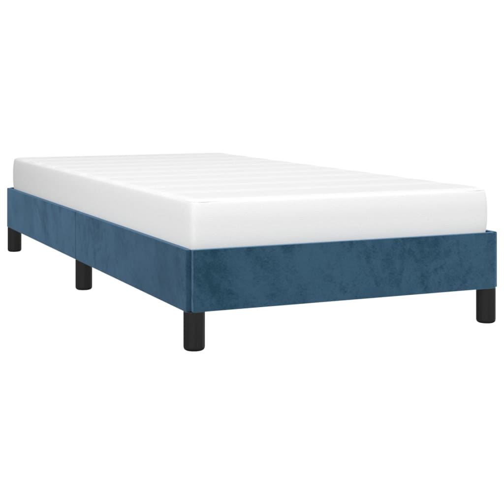 Bedframe zonder matras 100x200 cm fluweel donkerblauw is nu te koop bij PeponiXL, paradijselijk wonen!