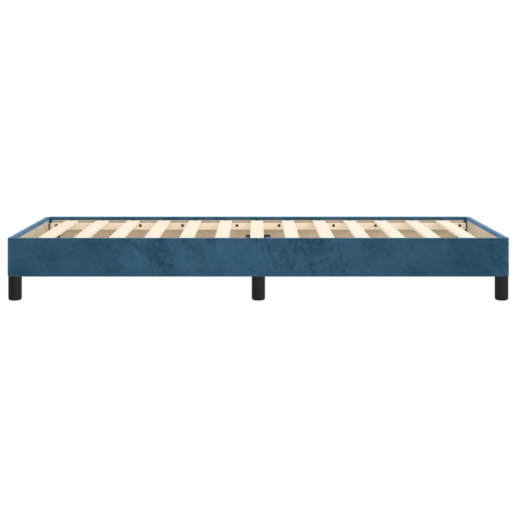 Bedframe zonder matras 100x200 cm fluweel donkerblauw is nu te koop bij PeponiXL, paradijselijk wonen!
