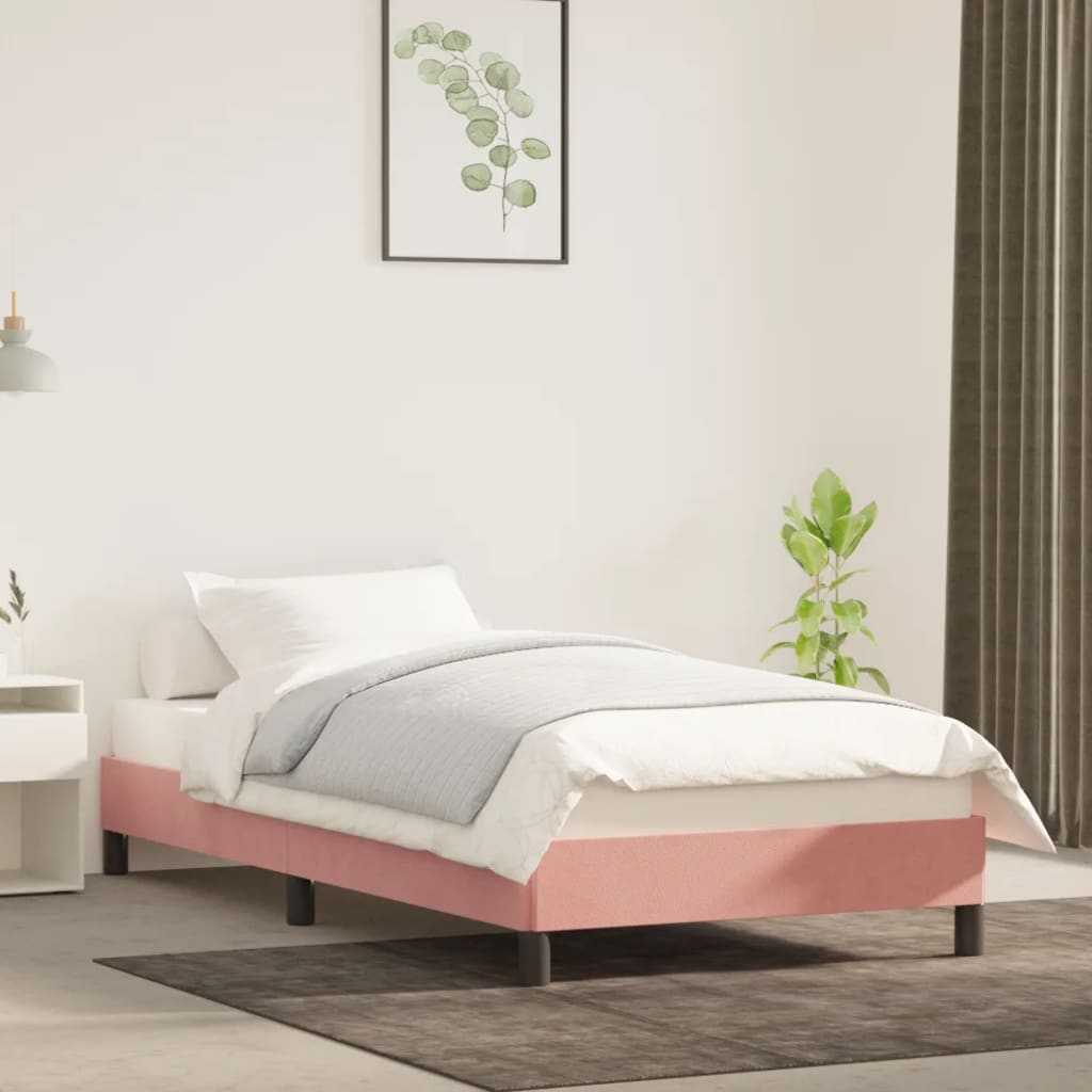 Bedframe fluweel roze 100x200 cm is nu te koop bij PeponiXL, paradijselijk wonen!