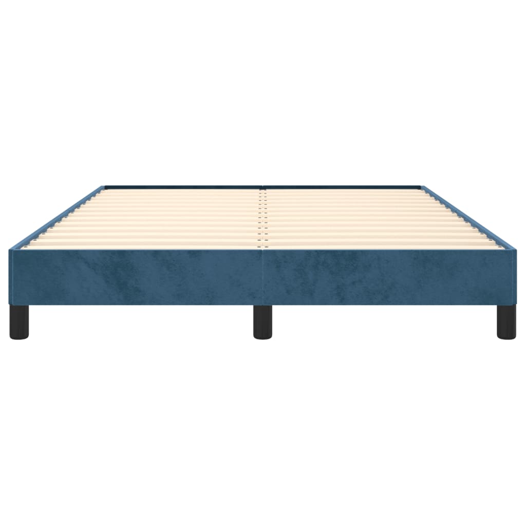 Bedframe zonder matras 140x190 cm fluweel donkerblauw is nu te koop bij PeponiXL, paradijselijk wonen!