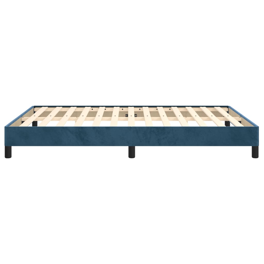 Bedframe zonder matras 140x190 cm fluweel donkerblauw is nu te koop bij PeponiXL, paradijselijk wonen!