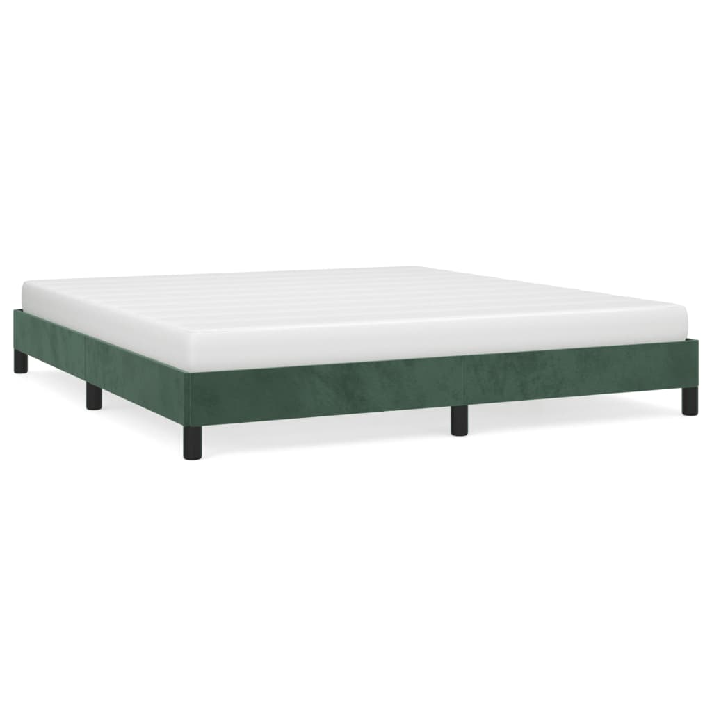 Bedframe zonder matras 160x200 cm fluweel donkergroen is nu te koop bij PeponiXL, paradijselijk wonen!
