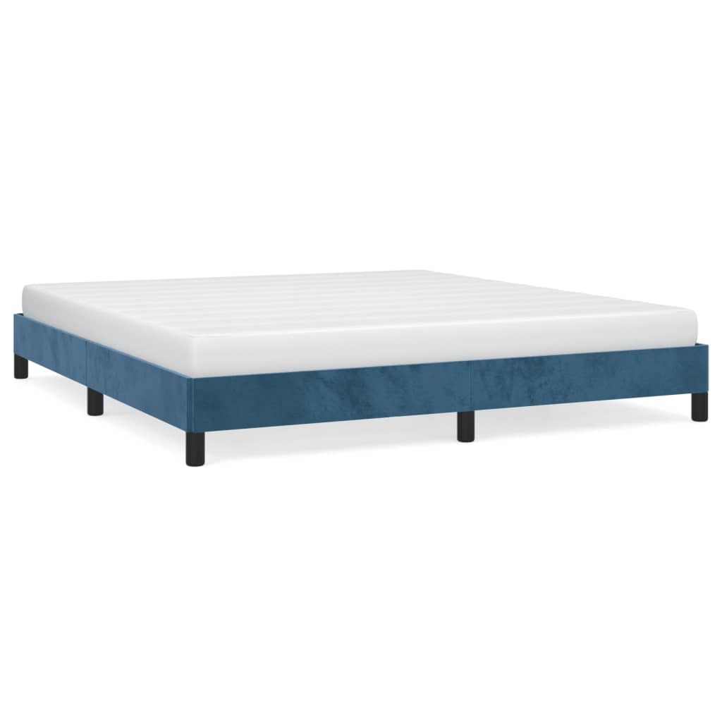 Bedframe zonder matras 160x200 cm fluweel donkerblauw is nu te koop bij PeponiXL, paradijselijk wonen!