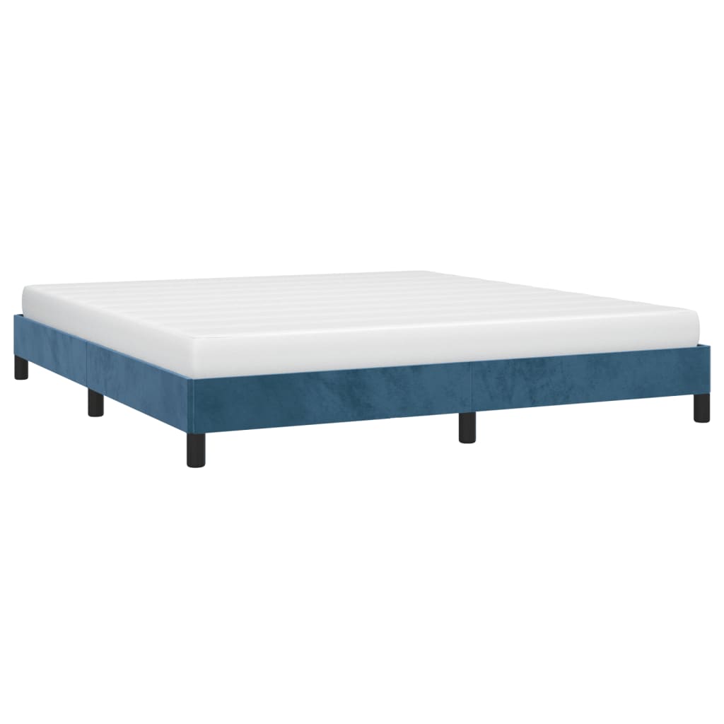 Bedframe zonder matras 160x200 cm fluweel donkerblauw is nu te koop bij PeponiXL, paradijselijk wonen!