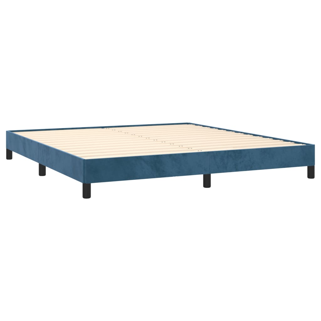Bedframe zonder matras 160x200 cm fluweel donkerblauw is nu te koop bij PeponiXL, paradijselijk wonen!