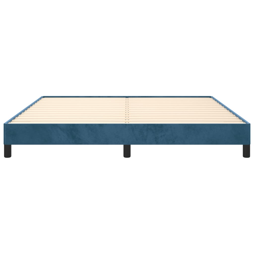 Bedframe zonder matras 160x200 cm fluweel donkerblauw is nu te koop bij PeponiXL, paradijselijk wonen!