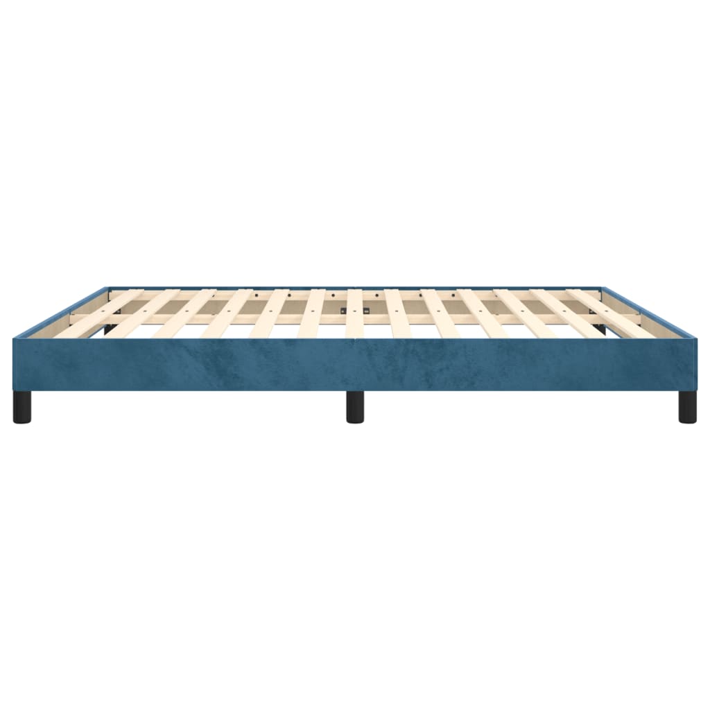 Bedframe zonder matras 160x200 cm fluweel donkerblauw is nu te koop bij PeponiXL, paradijselijk wonen!