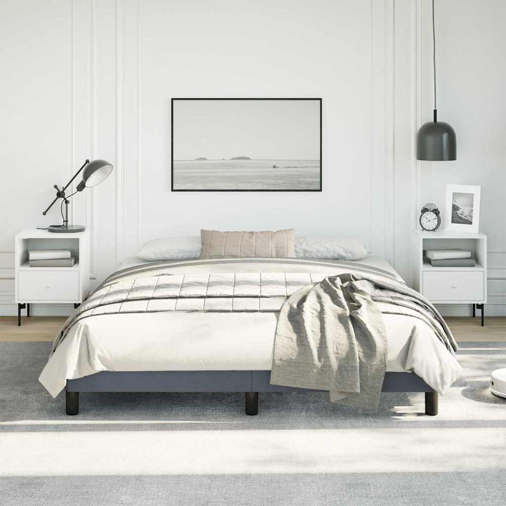 Bedframe zonder matras donkergrijs 152x203 cm queensize fluweel is nu te koop bij PeponiXL, paradijselijk wonen!